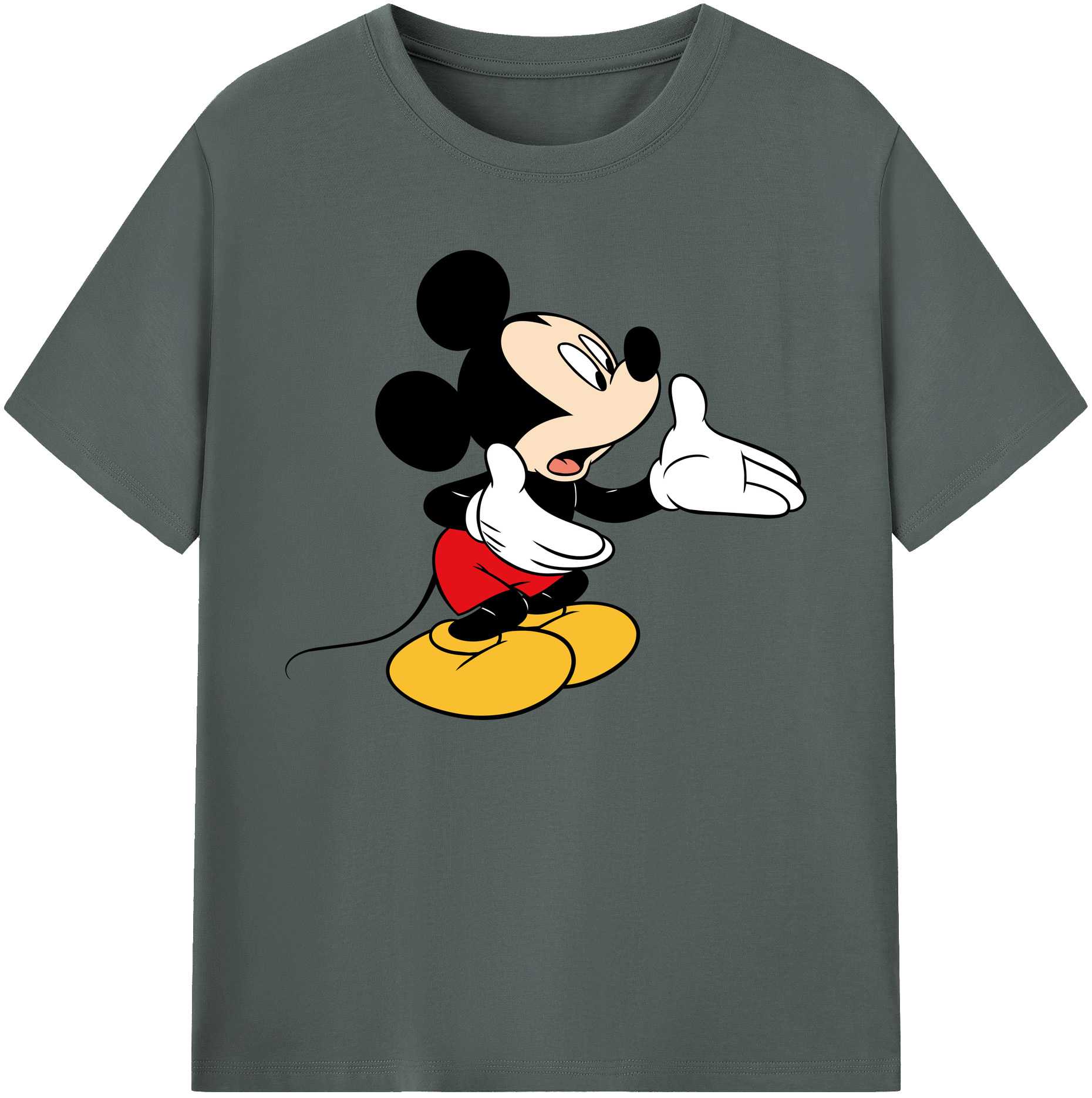 ミッキーマウス Mickey Mouse 綿100％ メンズ半袖Tシャツ｜肌触りやわらか＆通気性